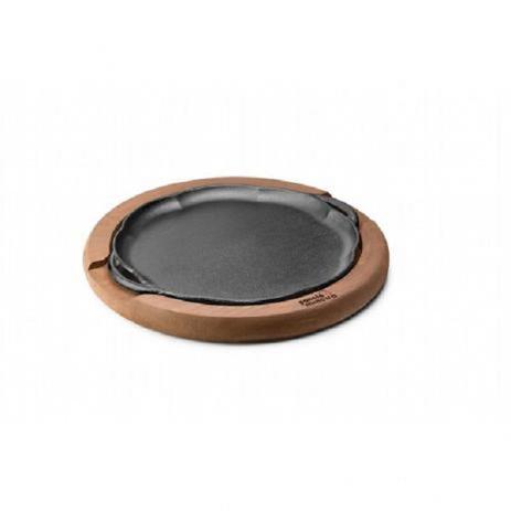 Chapa Petisco Conjunto 240mm Redonda com Suporte em Madeira Fumil Menor preço em Chapa Petisco Conjunto 240mm Redonda com Suporte em Madeira Fumil