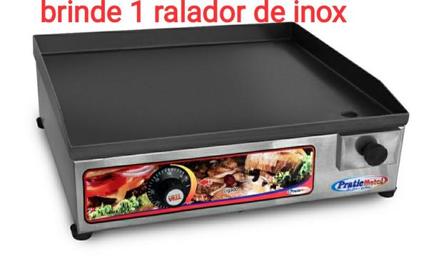 Chapa Sanduiche Lanche Elétrica Bifeteira Inox 40x35cm 220V - Pratic Metal + brinde Menor preço em Chapa Sanduiche Lanche Elétrica Bifeteira Inox 40x35cm 220V - Pratic Metal + brinde