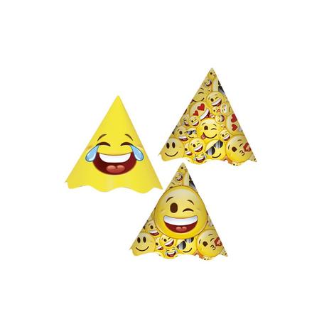 Chapéu Aniversário Emoji com 8 unidades - Aluá festas Menor preço em Chapéu Aniversário Emoji com 8 unidades - Aluá festas