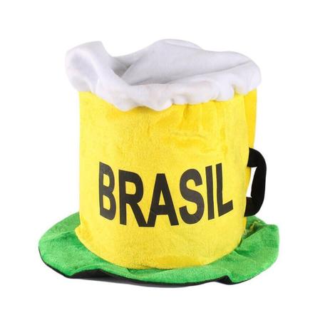 Chapéu Cartola Caneca de Chopp Torcida Brasil Copa 2018 - Aluá festas Menor preço em Chapéu Cartola Caneca de Chopp Torcida Brasil Copa 2018 - Aluá festas