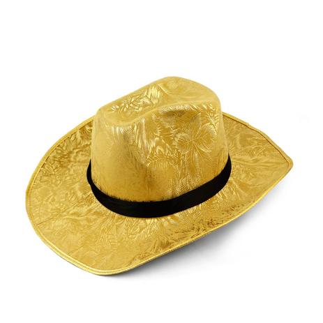 Menor preço em Chapéu de Cowboy Feminino Dourado - Festabox