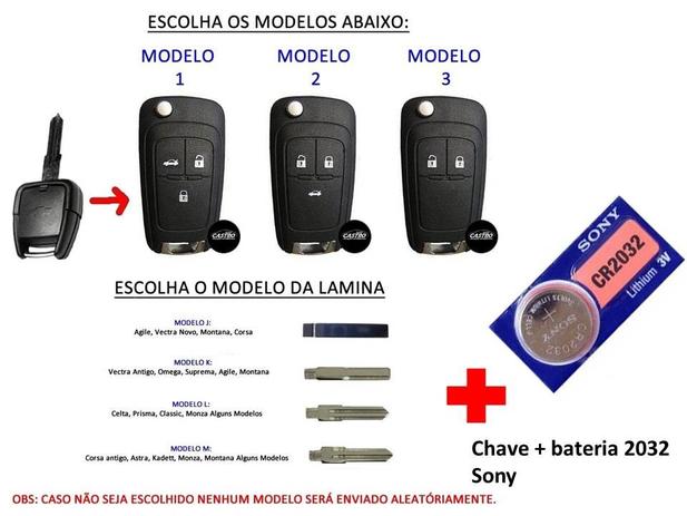 Chave Canivete Chevrolet P/ Adaptação Astra Agile + Bateria - Geral Menor preço em Chave Canivete Chevrolet P/ Adaptação Astra Agile + Bateria - Geral