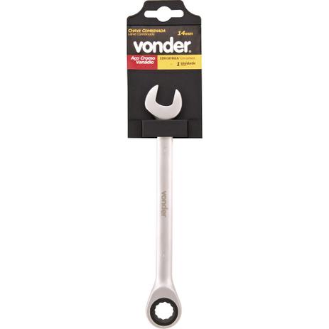 Chave combinada com catraca 14mm cromo vanádio - Vonder Menor preço em Chave combinada com catraca 14mm cromo vanádio - Vonder