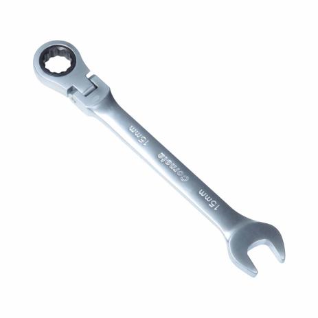 Chave Combinada Com Catraca Articulada 15MM Profissional CRV Corneta Menor preço em Chave Combinada Com Catraca Articulada 15MM Profissional CRV Corneta