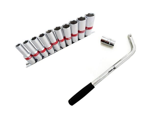 Chave de Roda Telescópica de 1/2” C/ 10 Soquetes 10-22mm CRV MTX Menor preço em Chave de Roda Telescópica de 1/2” C/ 10 Soquetes 10-22mm CRV MTX