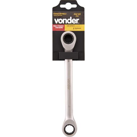 Chave estrela com catraca 14x15mm cromo vanádio - Vonder Menor preço em Chave estrela com catraca 14x15mm cromo vanádio - Vonder