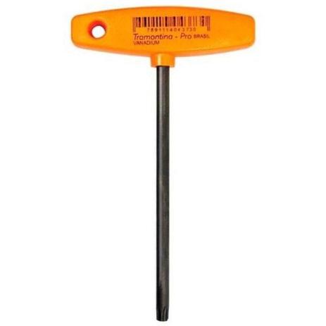 Chave hexalobular com cabo ” t ” t-10 aço cromo vanádio com cartela - Tramontina pro Menor preço em Chave hexalobular com cabo ” t ” t-10 aço cromo vanádio com cartela - Tramontina pro