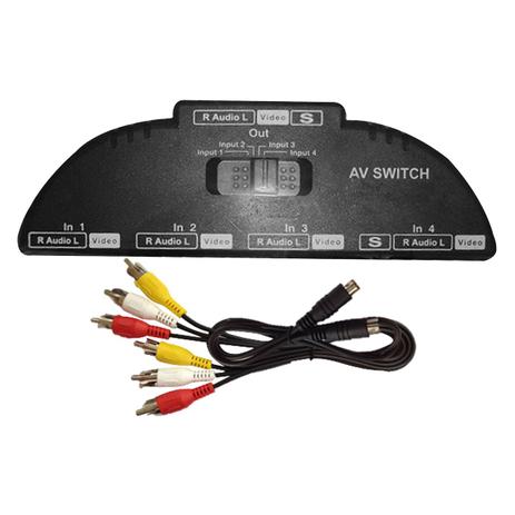 Chave Seletora Rca 4x1 Áudio E Vídeo Preto Rca Oem Menor preço em Chave Seletora Rca 4x1 Áudio E Vídeo Preto Rca Oem