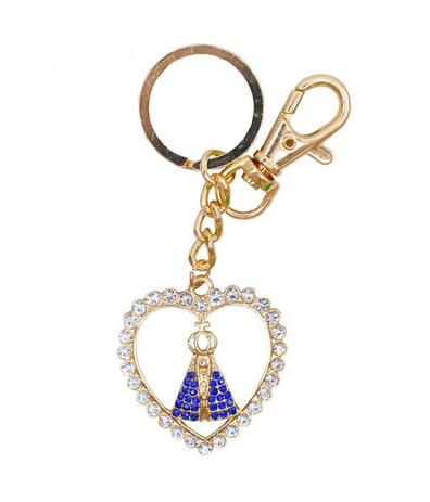 Chaveiro Nossa Senhora Aparecida Coração 4cm - Produtos infinity presentes Menor preço em Chaveiro Nossa Senhora Aparecida Coração 4cm - Produtos infinity presentes