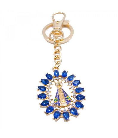 Chaveiro Nossa Senhora Aparecida Detalhes Azul 4.2cm - Produtos infinity presentes Menor preço em Chaveiro Nossa Senhora Aparecida Detalhes Azul 4.2cm - Produtos infinity presentes