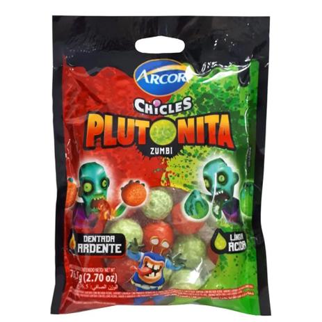 CHICLES PLUTONITA ZUMBI 76,5g - Arcor Menor preço em CHICLES PLUTONITA ZUMBI 76,5g - Arcor