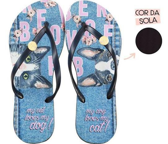 Chinelo be forever by rafitthy cat dog jeans 35875 39/40 - Outros Moda e  Acessórios - Magazine Luiza