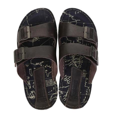 Chinelo Couro Pegada Mapa Fivelas Menor preço em Chinelo Couro Pegada Mapa Fivelas