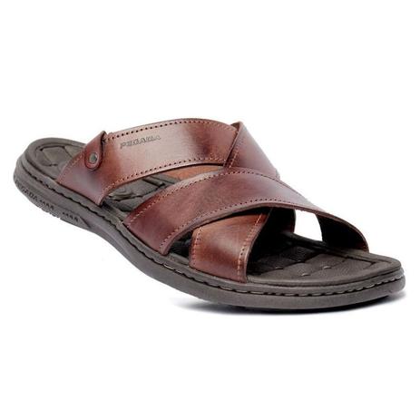 chinelo de couro masculino pegada