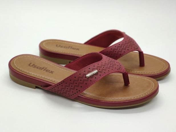 Chinelo de dedo feminino marca Usaflex em couro cor vermelho - Chinelo  Feminino - Magazine Luiza