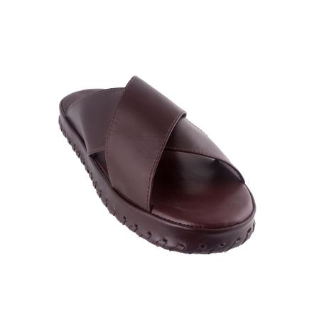 Chinelo De Quarto Masculino Em Couro Sleeper 51 Cafe Menor preço em Chinelo De Quarto Masculino Em Couro Sleeper 51 Cafe