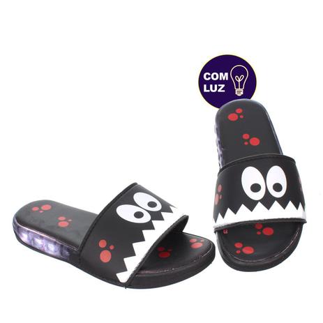Chinelo Kids Monstrinho Preto de Luz Led Infantil Masculino - Pemania - Chinelo  Infantil - Magazine Luiza