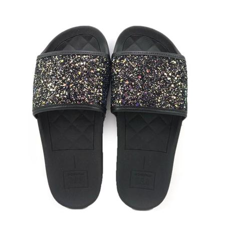 Chinelo Moleca Slide Glamour Maxxi Gliter Preto Feminino Menor preço em Chinelo Moleca Slide Glamour Maxxi Gliter Preto Feminino