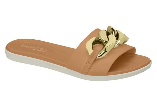 Chinelo feminino slide corrente beira rio Clearance