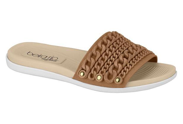 Chinelo feminino slide corrente beira rio Clearance