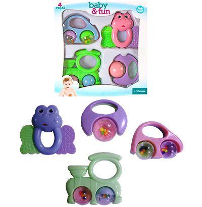 Chocalho baby fun colors kit com 4 pecas - Ark brasil Menor preço em Chocalho baby fun colors kit com 4 pecas - Ark brasil
