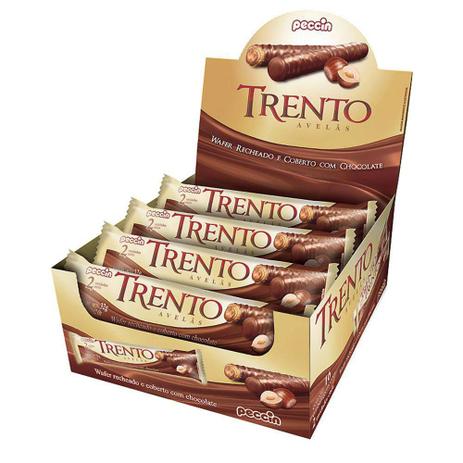 Chocolate Com Wafer Trento Recheio Avelã C/16 - Peccin Menor preço em Chocolate Com Wafer Trento Recheio Avelã C/16 - Peccin
