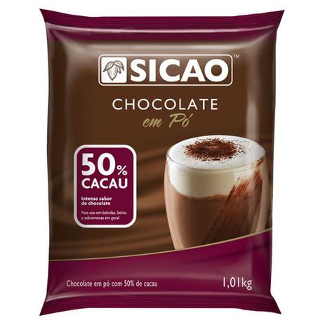 Chocolate em Pó 50% Cacau 1|01kg - Sicao -