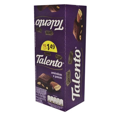 Chocolate Mini Talento Roxo Amêndoas 15X25g - Garoto Menor preço em Chocolate Mini Talento Roxo Amêndoas 15X25g - Garoto