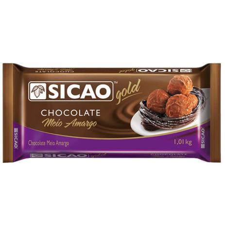 Chocolate Sicao Gold Barra 1|01Kg Meio Amargo -