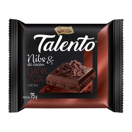Chocolate talento 75gr nibs & de cacau dark 70% cacau - garoto é boa?