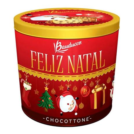 Chocottone Bauducco Gotas de Chocolate 750g + Lata Decorada Sortidas Menor preço em Chocottone Bauducco Gotas de Chocolate 750g + Lata Decorada Sortidas