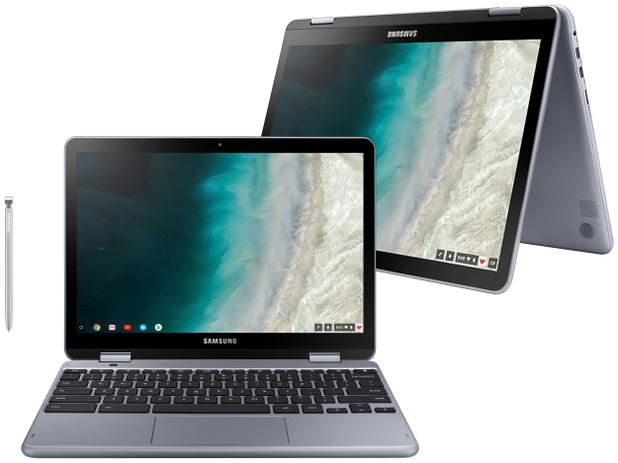 Chromebook Plus 2 em 1 Samsung XE521QAB-AD1BR - Intel Celeron 4GB 32GB Touch Screen 12,2” Full HD