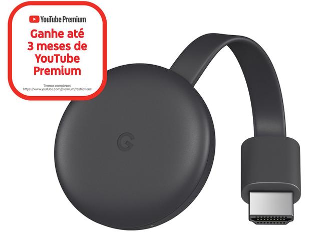 Chromecast 3 Streaming Device Google - Full HD Conexão HDMI