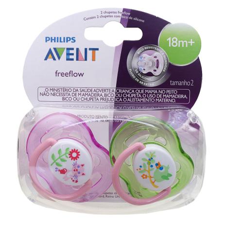 Chupeta Avent Freeflow Decorada Dupla Rosa e Verde 18+ Menor preço em Chupeta Avent Freeflow Decorada Dupla Rosa e Verde 18+