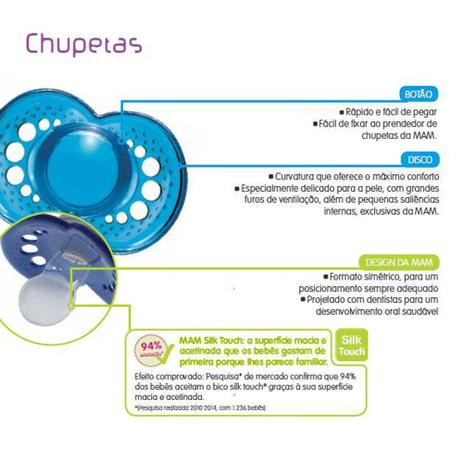 Chupeta Classic Silk Touch Girls Tam 2 6+m - Mam Menor preço em Chupeta Classic Silk Touch Girls Tam 2 6+m - Mam