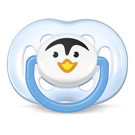 Chupeta de Pinguim Azul com Bico de Silicone Avent Menor preço em Chupeta de Pinguim Azul com Bico de Silicone Avent