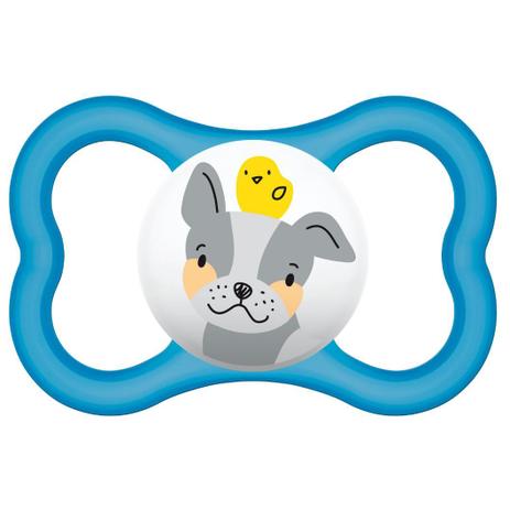 Chupeta Extraventilada Air Silk Touch Cachorro Azul + 6 Meses - MAM Menor preço em Chupeta Extraventilada Air Silk Touch Cachorro Azul + 6 Meses - MAM