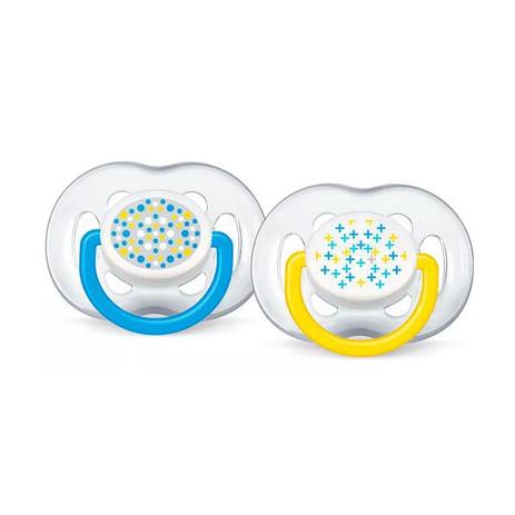 Chupeta FreeFlow Dupla 6-18m Azul/Amarelo Philips Avent Menor preço em Chupeta FreeFlow Dupla 6-18m Azul/Amarelo Philips Avent