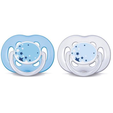 Chupeta Freeflow Noturna Dupla Meninos Avent - 6 a 18 meses - Philips Avent - Philips-avent Menor preço em Chupeta Freeflow Noturna Dupla Meninos Avent - 6 a 18 meses - Philips Avent - Philips-avent
