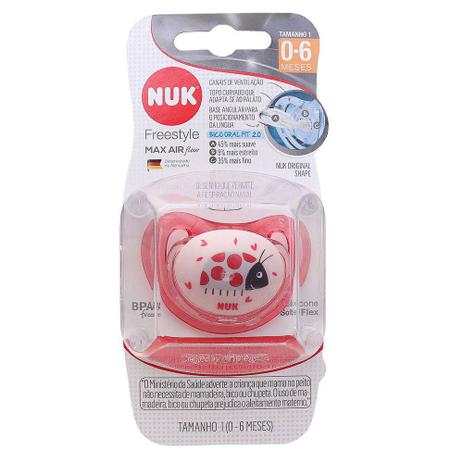 Chupeta Freestyle Classic Fase 1 Girl - NUK Menor preço em Chupeta Freestyle Classic Fase 1 Girl - NUK