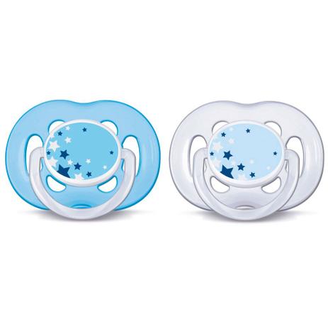 Chupeta Noturna Freeflow Dupla - Meninos - Philips Avent Menor preço em Chupeta Noturna Freeflow Dupla - Meninos - Philips Avent
