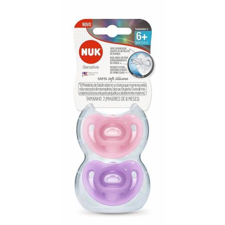 Chupeta Sensitive Silicone +6m Rosa C/2 Nuk Menor preço em Chupeta Sensitive Silicone +6m Rosa C/2 Nuk