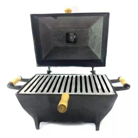 Churrasqueira Aluminio fundido Quadrada Preta Craqueada - Panelasbrasil é boa?
