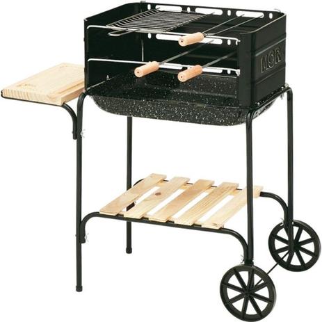Churrasqueira california bacia aço esmaltado desmontável com rodinhas suporte para utensílios tábua - Mor é boa?