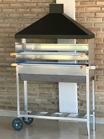 Churrasqueira Carrinho Aço Inox P/ 180 Espetinhos 2 Grelhas - Loja Virtual Lumaqmetal Menor preço em Churrasqueira Carrinho Aço Inox P/ 180 Espetinhos 2 Grelhas - Loja Virtual Lumaqmetal