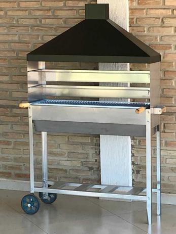 Churrasqueira Carrinho Aço Inox P/ 180 Espetinhos Com Grelha - Loja Virtual Lumaqmetal Menor preço em Churrasqueira Carrinho Aço Inox P/ 180 Espetinhos Com Grelha - Loja Virtual Lumaqmetal