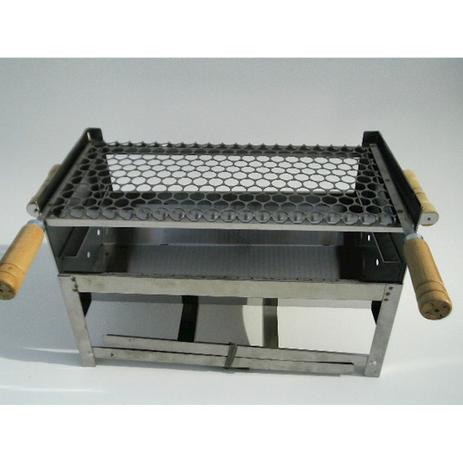 Churrasqueira de inox com pé dobravel 50x25 - Arteinoxx Menor preço em Churrasqueira de inox com pé dobravel 50x25 - Arteinoxx