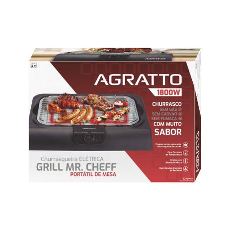 Churrasqueira Elétrica Agratto Mr. Cheff Agratto 1800w Preto Menor preço em Churrasqueira Elétrica Agratto Mr. Cheff Agratto 1800w Preto