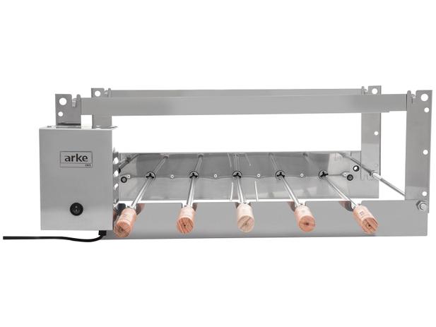 Churrasqueira Elétrica Arke Inox Rotativa - com 5 Espetos Menor preço em Churrasqueira Elétrica Arke Inox Rotativa - com 5 Espetos