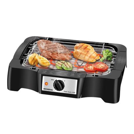 Churrasqueira elétrica portátil 1.200 watts Pratic Steak & Grill - CH-07 - Mondial Menor preço em Churrasqueira elétrica portátil 1.200 watts Pratic Steak & Grill - CH-07 - Mondial